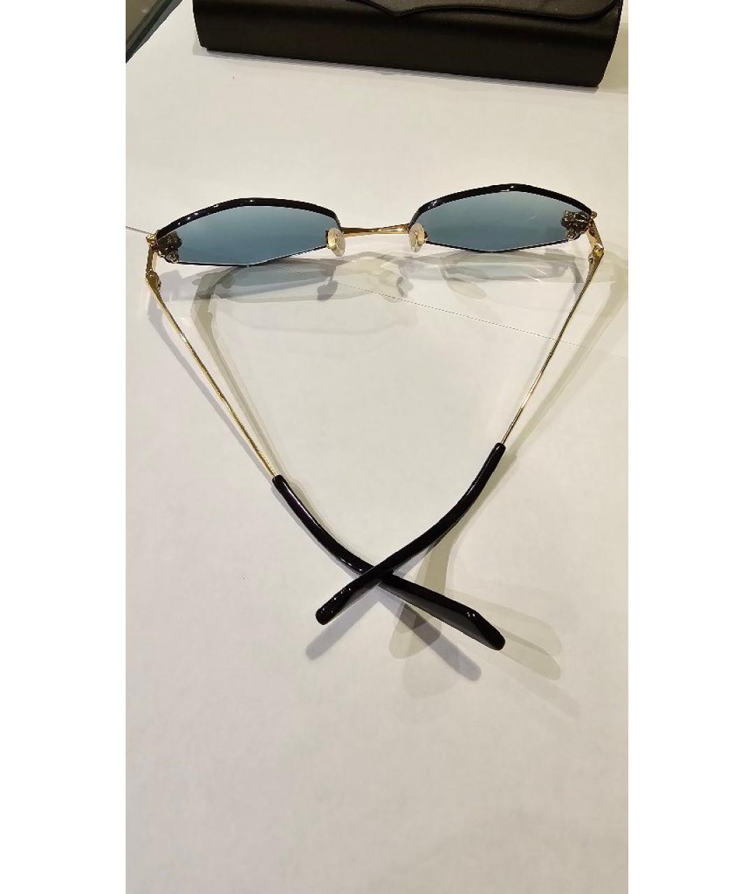 CARTIER Голубые металлические солнцезащитные очки, фото 4