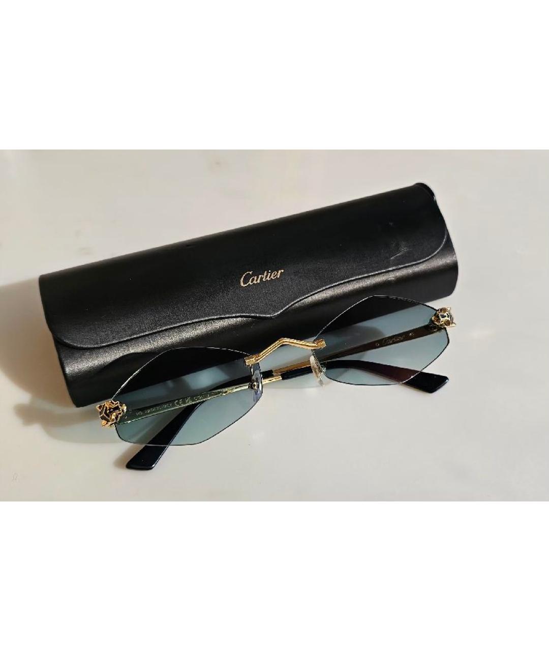 CARTIER Голубые металлические солнцезащитные очки, фото 5