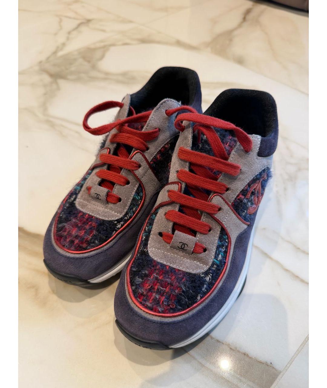 CHANEL Мульти текстильные кроссовки, фото 3