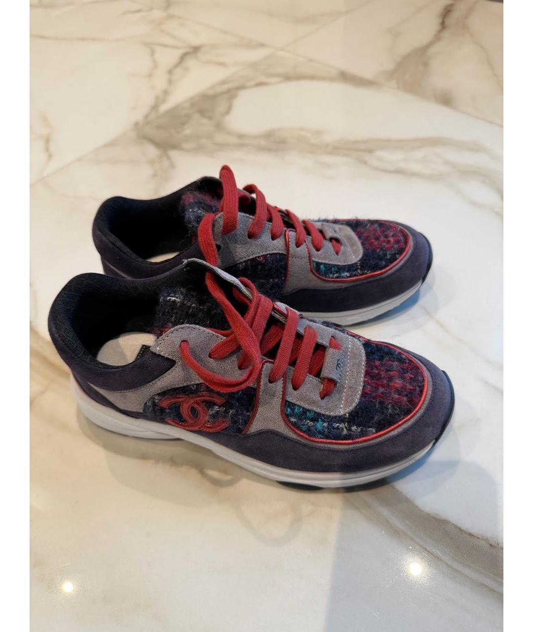 CHANEL Мульти текстильные кроссовки, фото 6