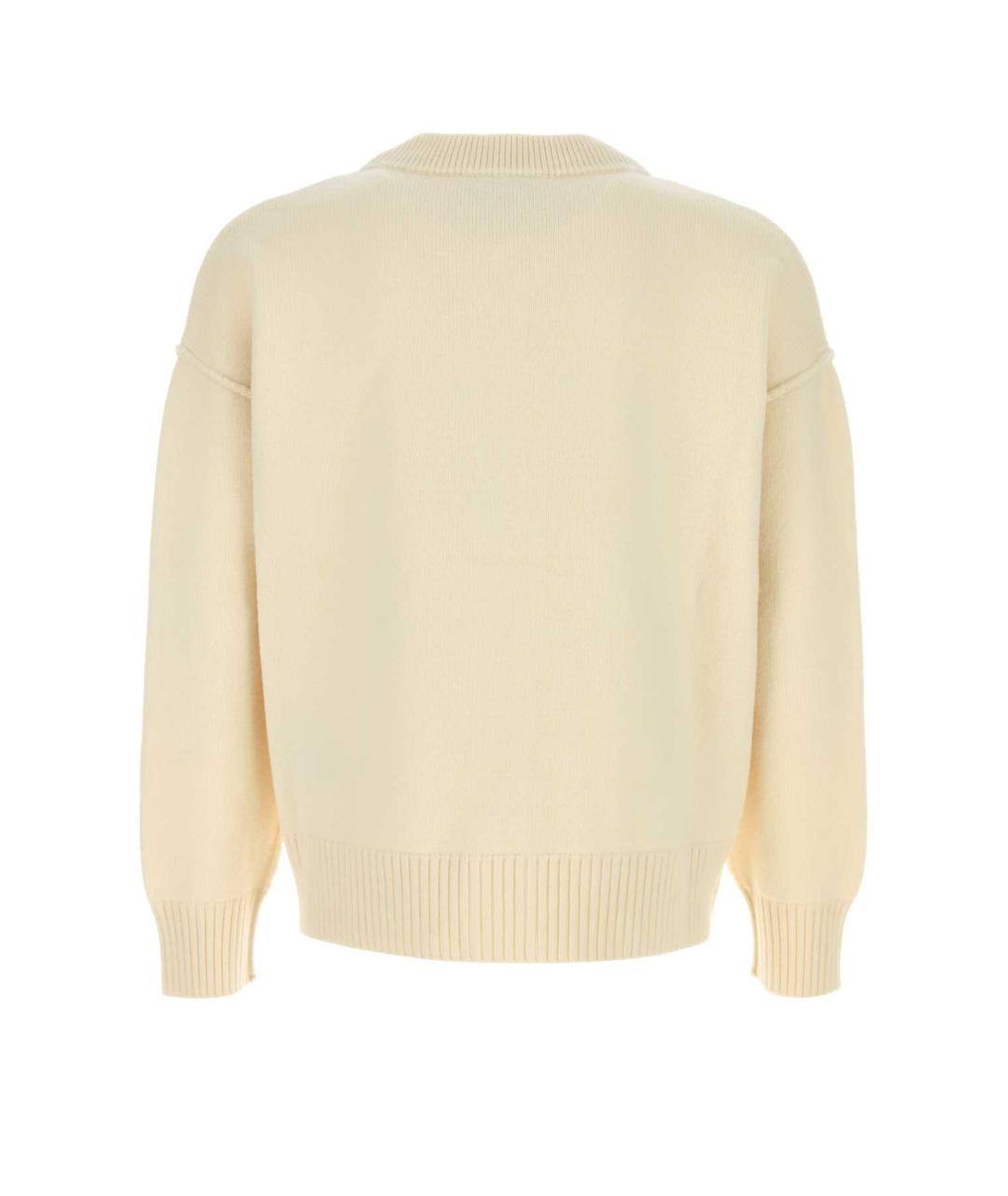 Ami Paris Бежевый шерстяной джемпер / свитер, фото 2