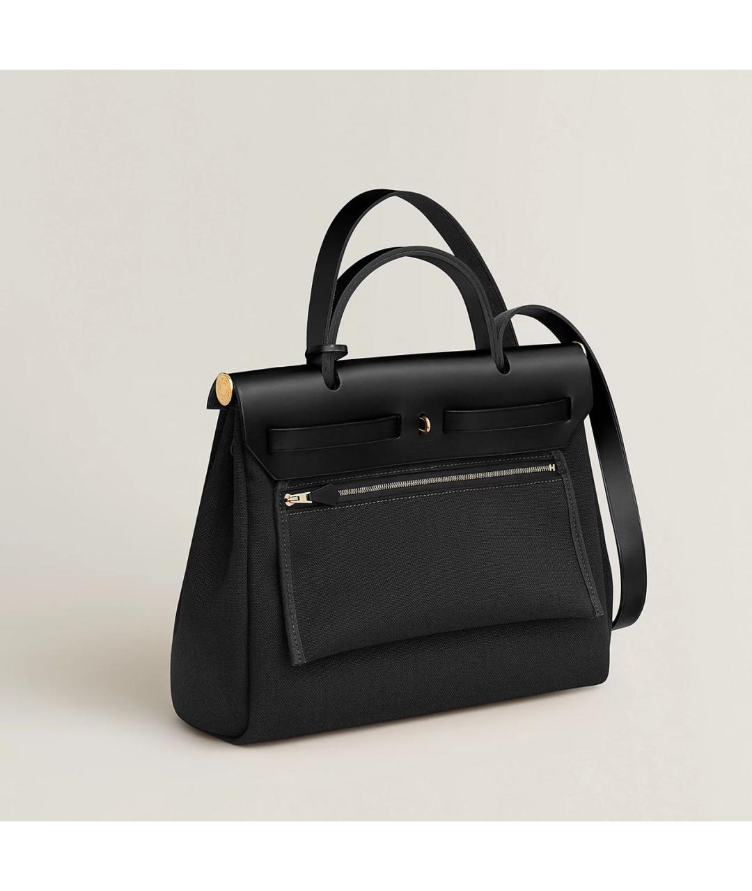 HERMES Черная кожаная сумка через плечо, фото 4