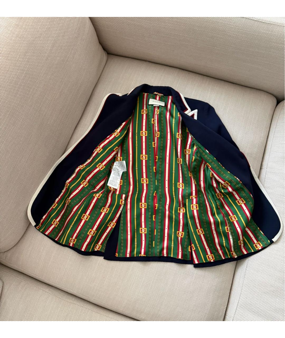 GUCCI Темно-синий вискозный жакет/пиджак, фото 3