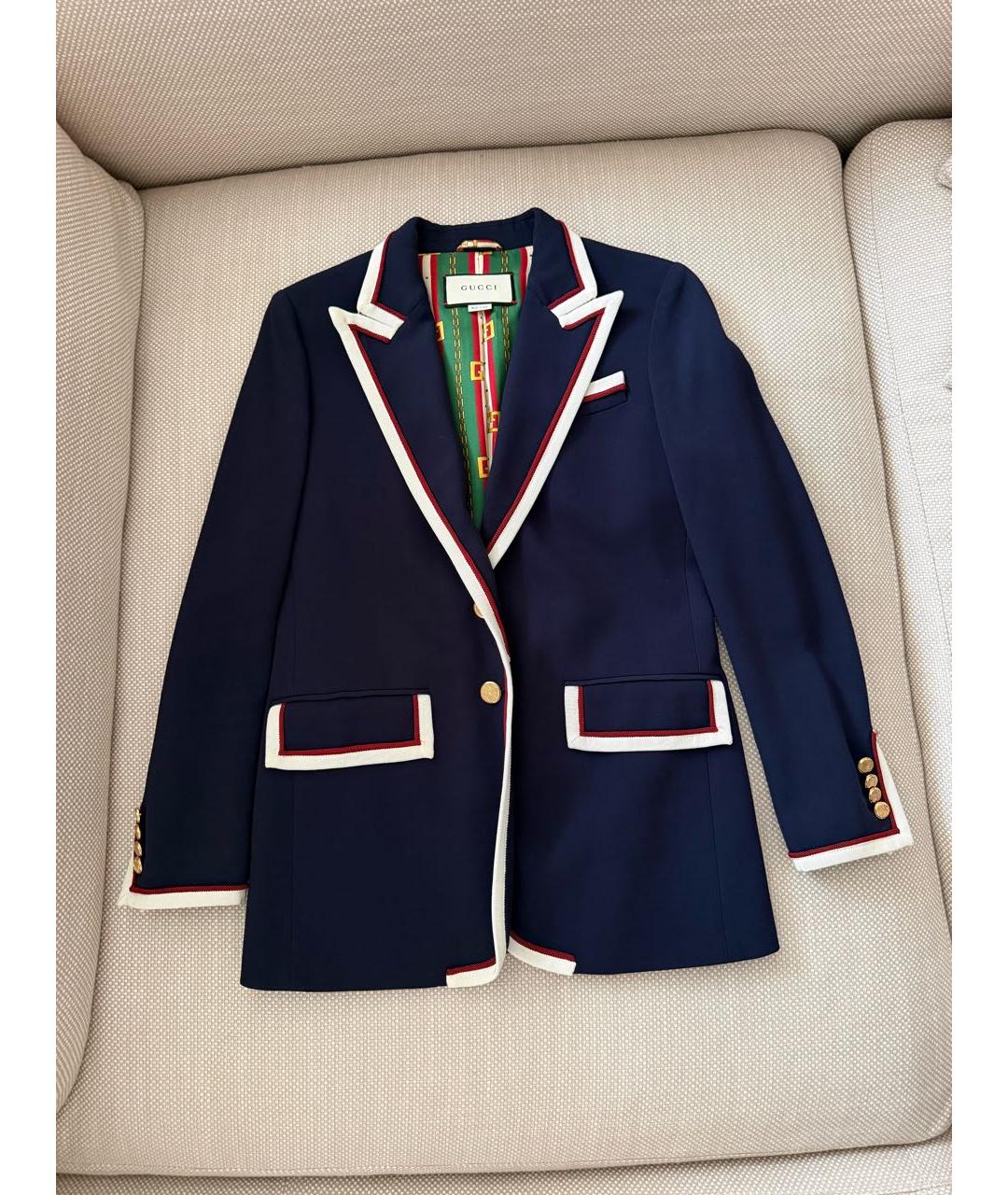 GUCCI Темно-синий вискозный жакет/пиджак, фото 7