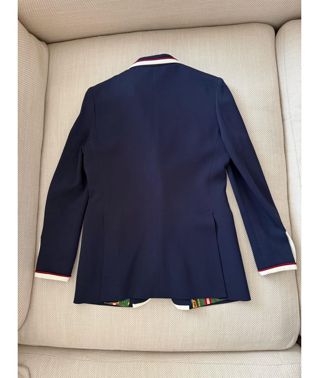 GUCCI Темно-синий вискозный жакет/пиджак, фото 2