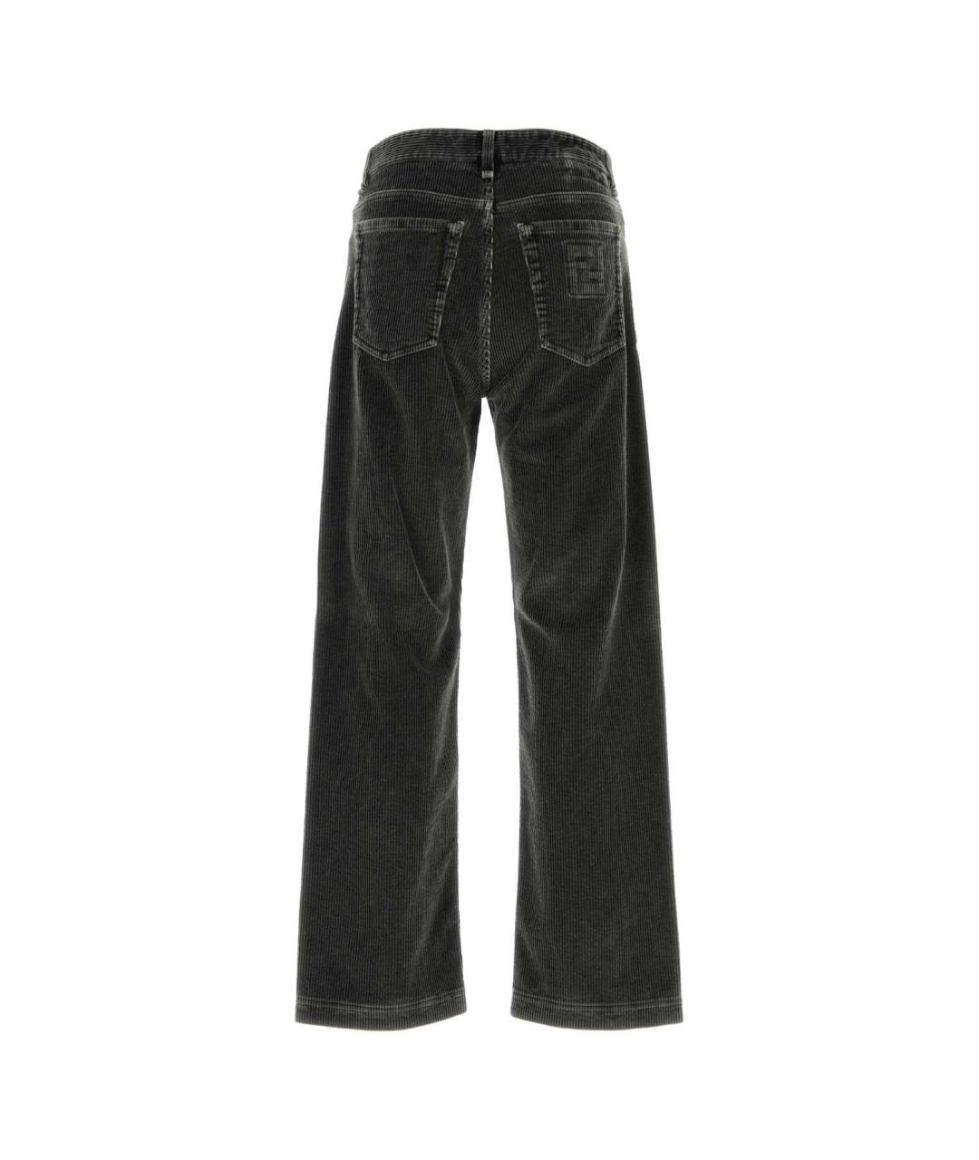 FENDI Серые хлопковые прямые джинсы, фото 2