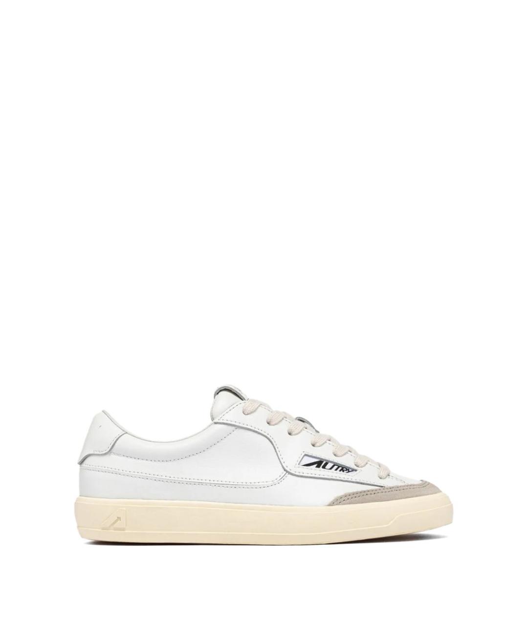 AUTRY Белые кожаные низкие кроссовки / кеды, фото 1