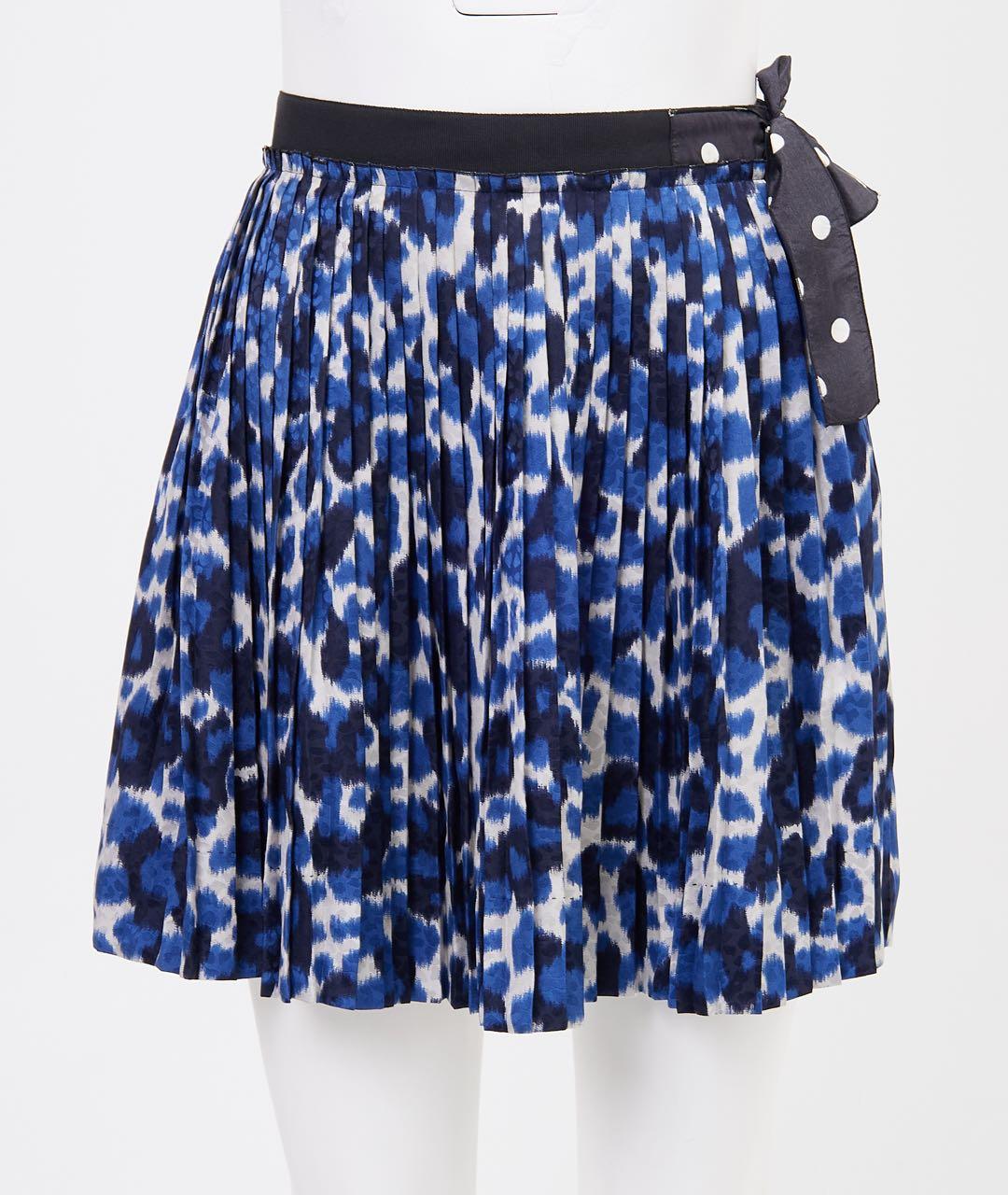 LOUIS VUITTON Синяя шелковая юбка мини, фото 4