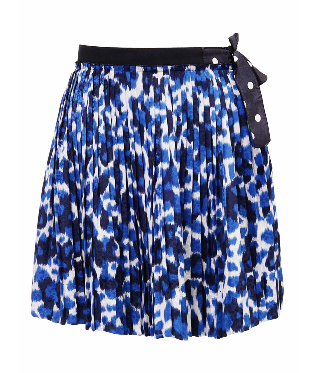 LOUIS VUITTON Синяя шелковая юбка мини, фото 1