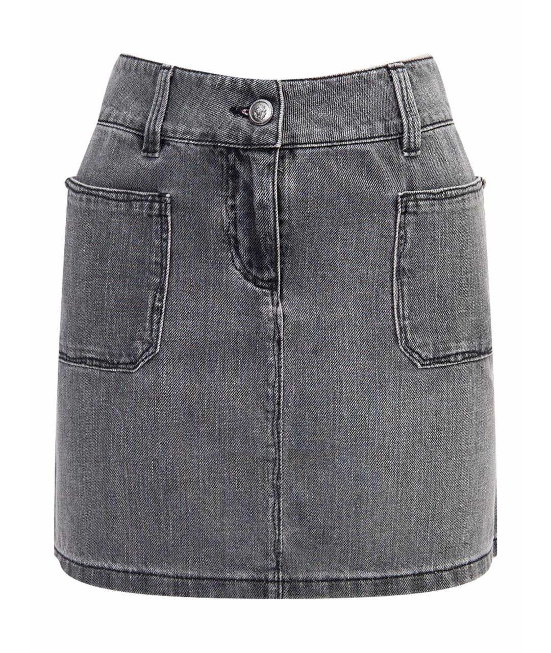 CHANEL Серая хлопковая юбка мини, фото 1