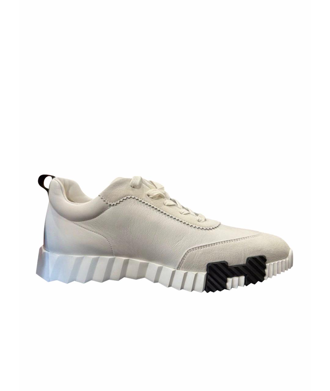 HERMES Белые кожаные высокие кроссовки / кеды, фото 1