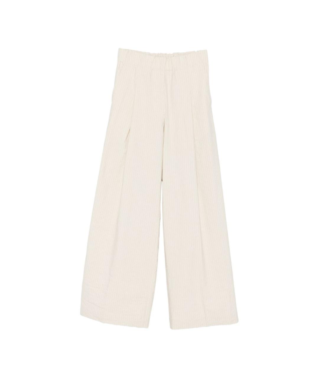 DRIES VAN NOTEN Бежевые хлопковые прямые брюки, фото 1