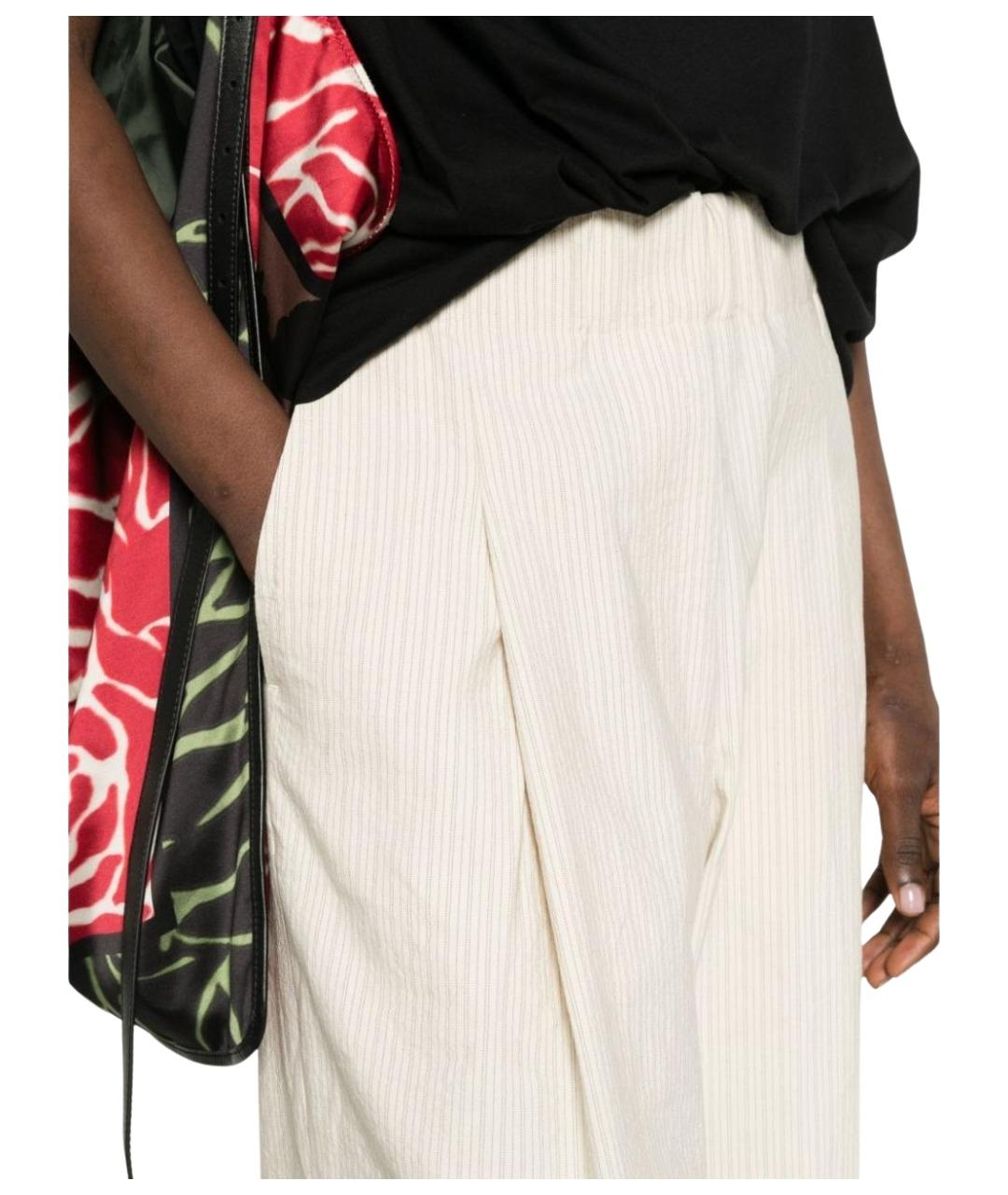 DRIES VAN NOTEN Бежевые хлопковые прямые брюки, фото 5