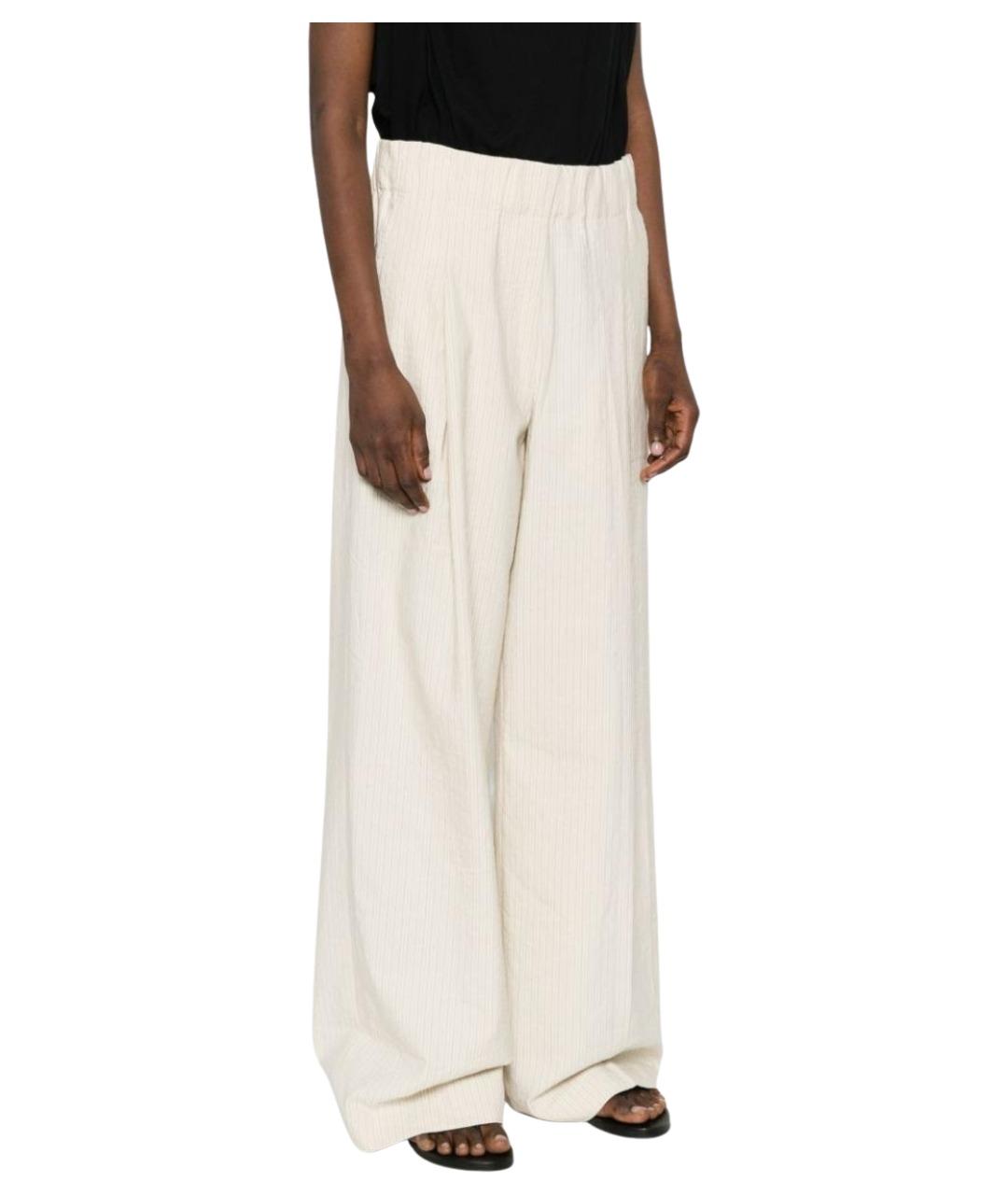 DRIES VAN NOTEN Бежевые хлопковые прямые брюки, фото 3