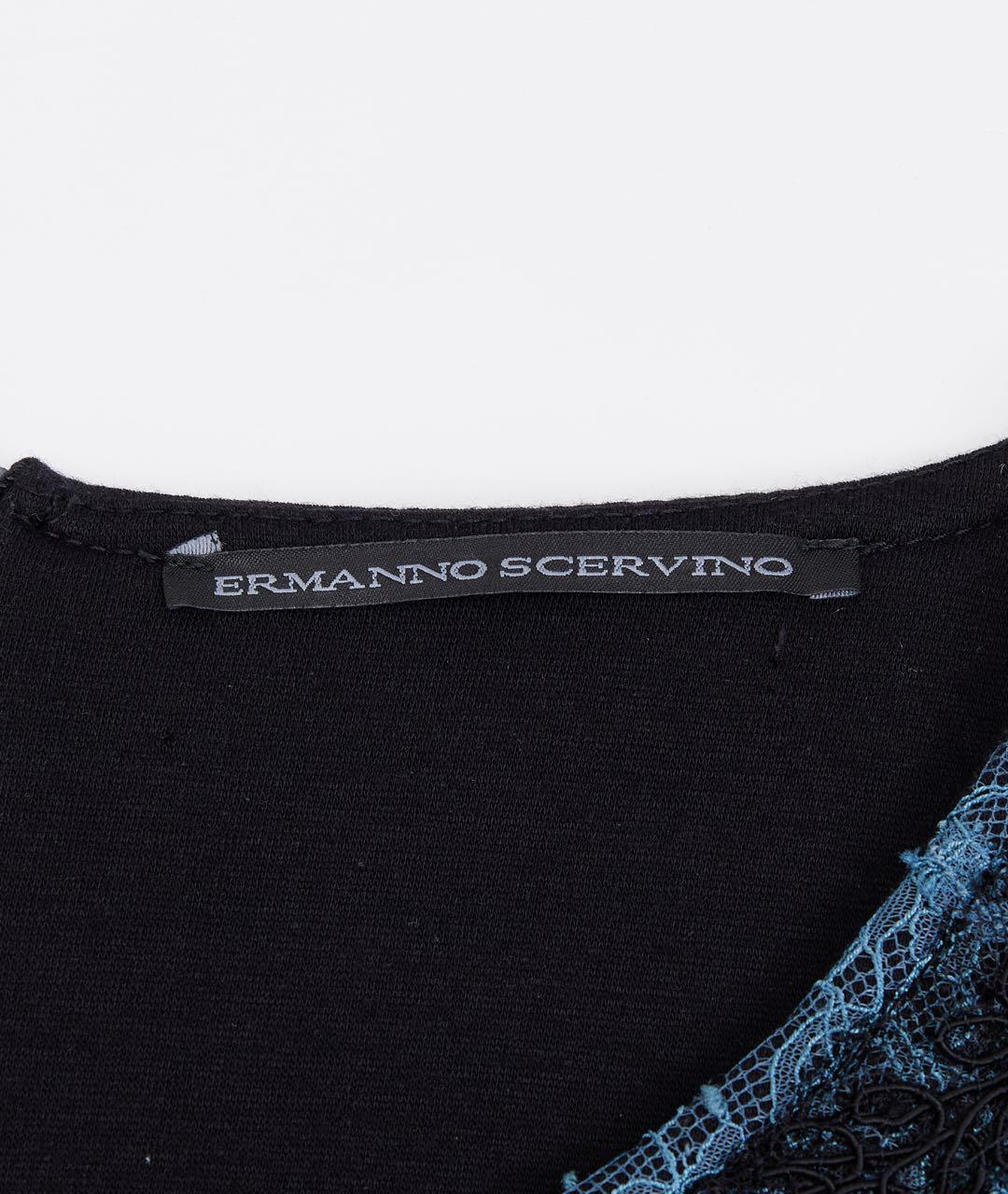 ERMANNO SCERVINO Черное вискозное повседневное платье, фото 4
