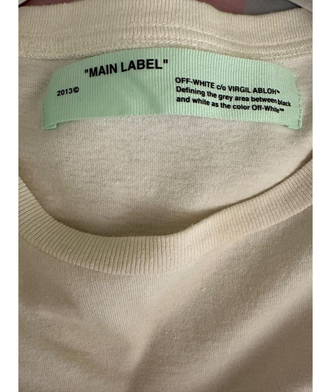 OFF-WHITE Белая хлопковая футболка, фото 3