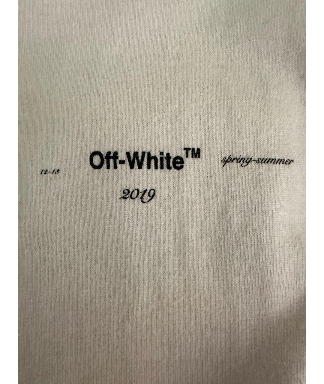 OFF-WHITE Белая хлопковая футболка, фото 4