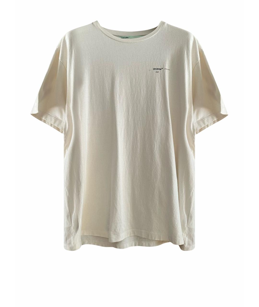 OFF-WHITE Белая хлопковая футболка, фото 1