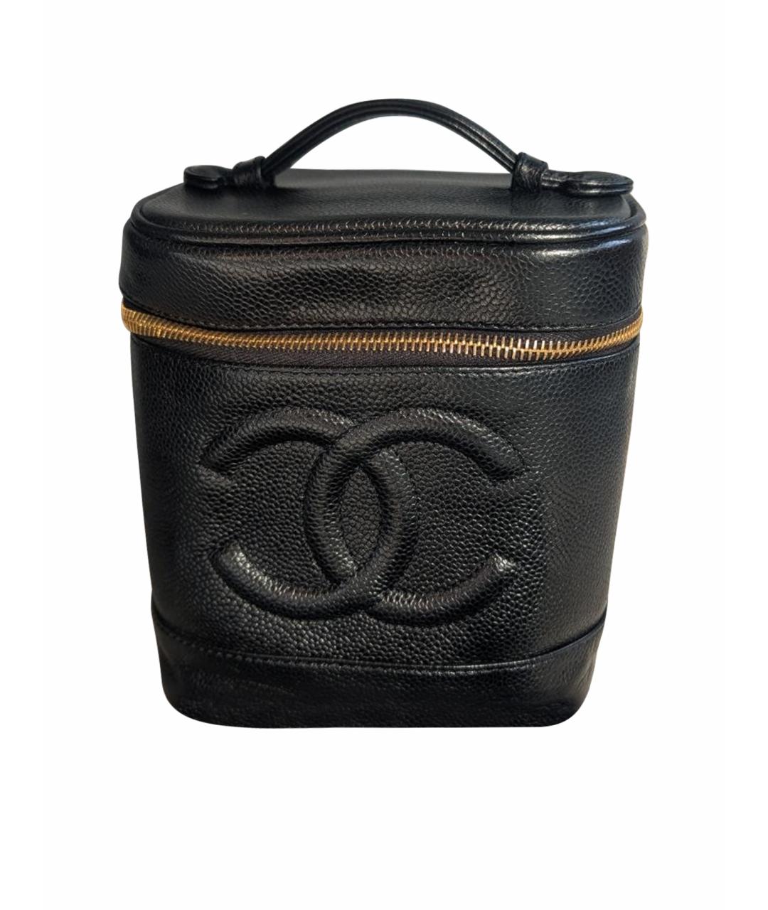 CHANEL Черная кожаная сумка с короткими ручками, фото 1