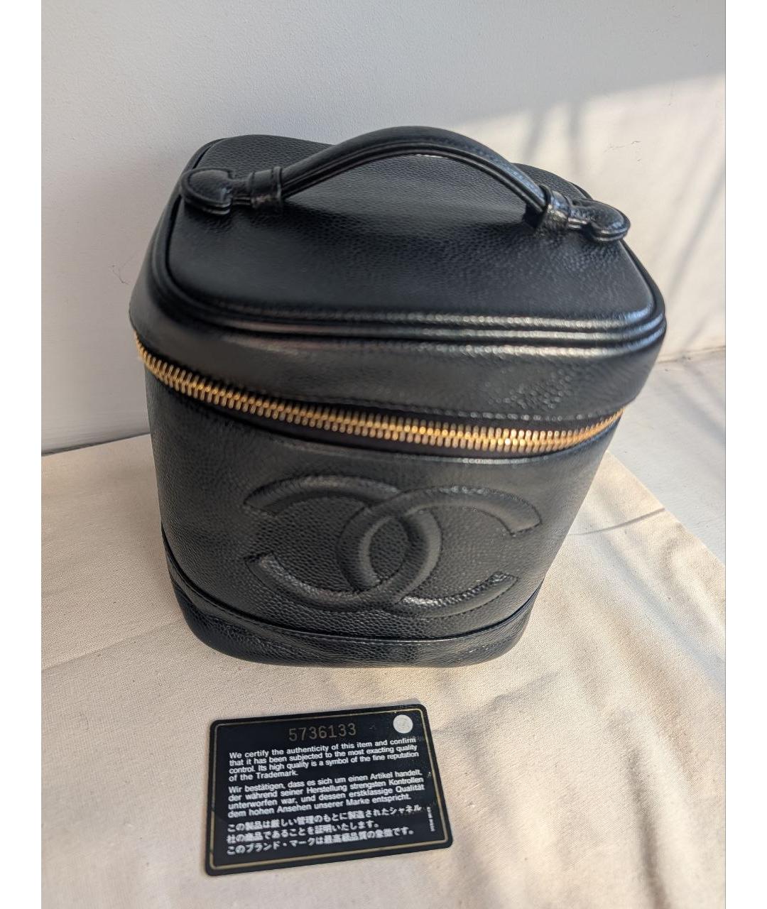 CHANEL Черная кожаная сумка с короткими ручками, фото 8