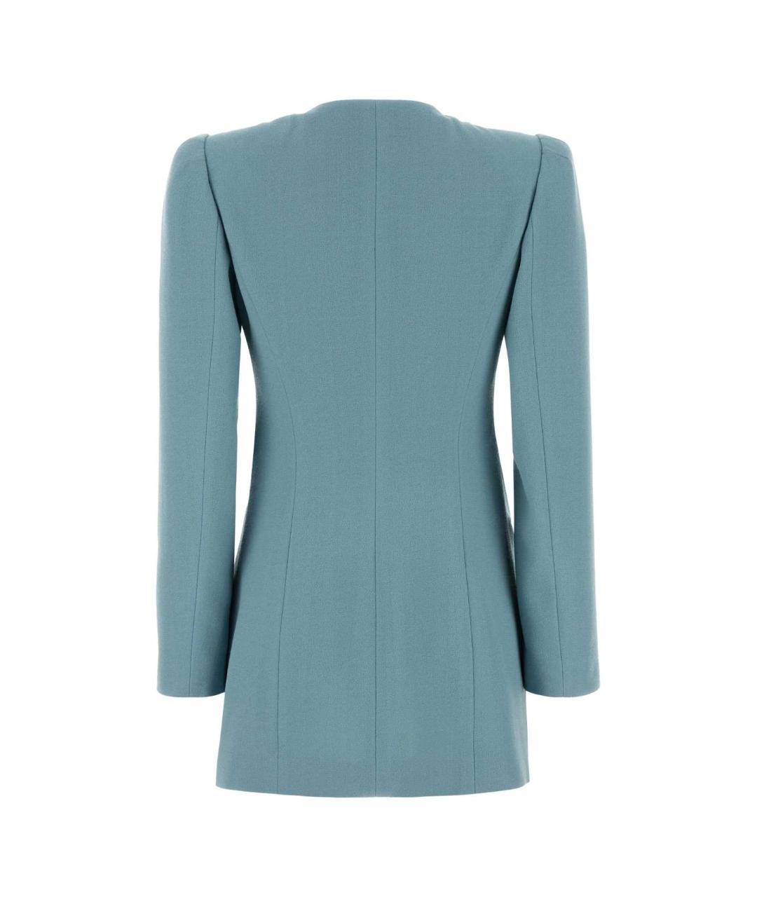 VALENTINO Голубое шерстяное коктейльное платье, фото 2