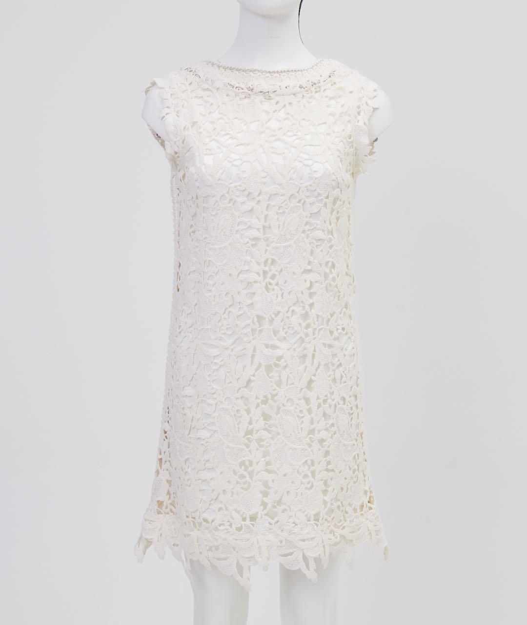 ERMANNO SCERVINO Бежевый хлопковый сарафан, фото 5