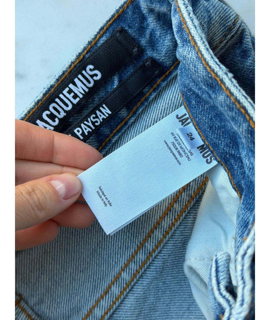 JACQUEMUS Синие хлопковые прямые джинсы, фото 4