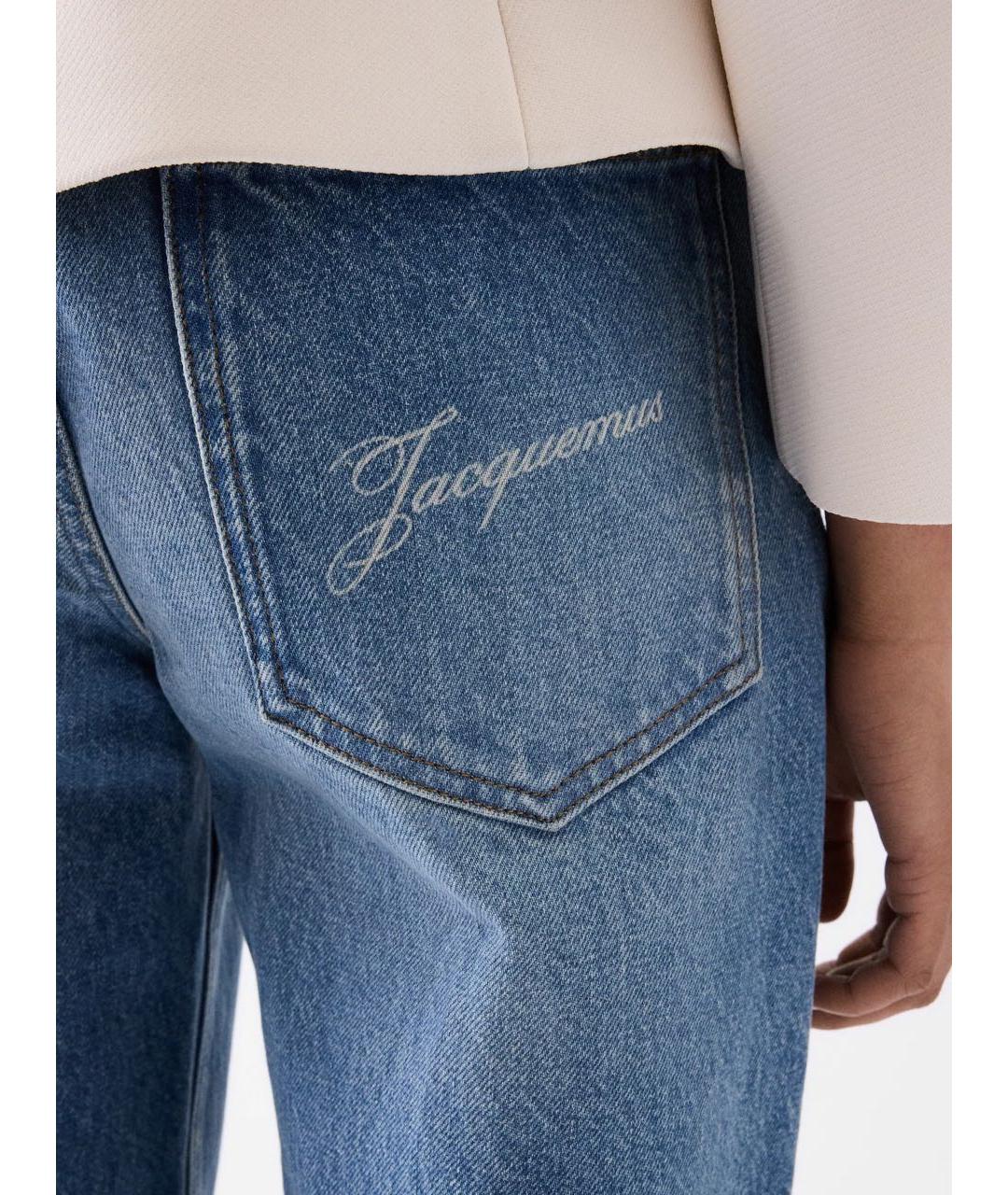 JACQUEMUS Синие хлопковые прямые джинсы, фото 6