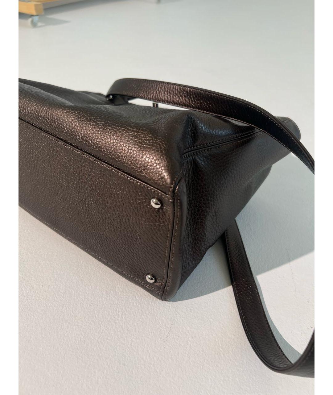 CHANEL Коричневая кожаная сумка тоут, фото 6