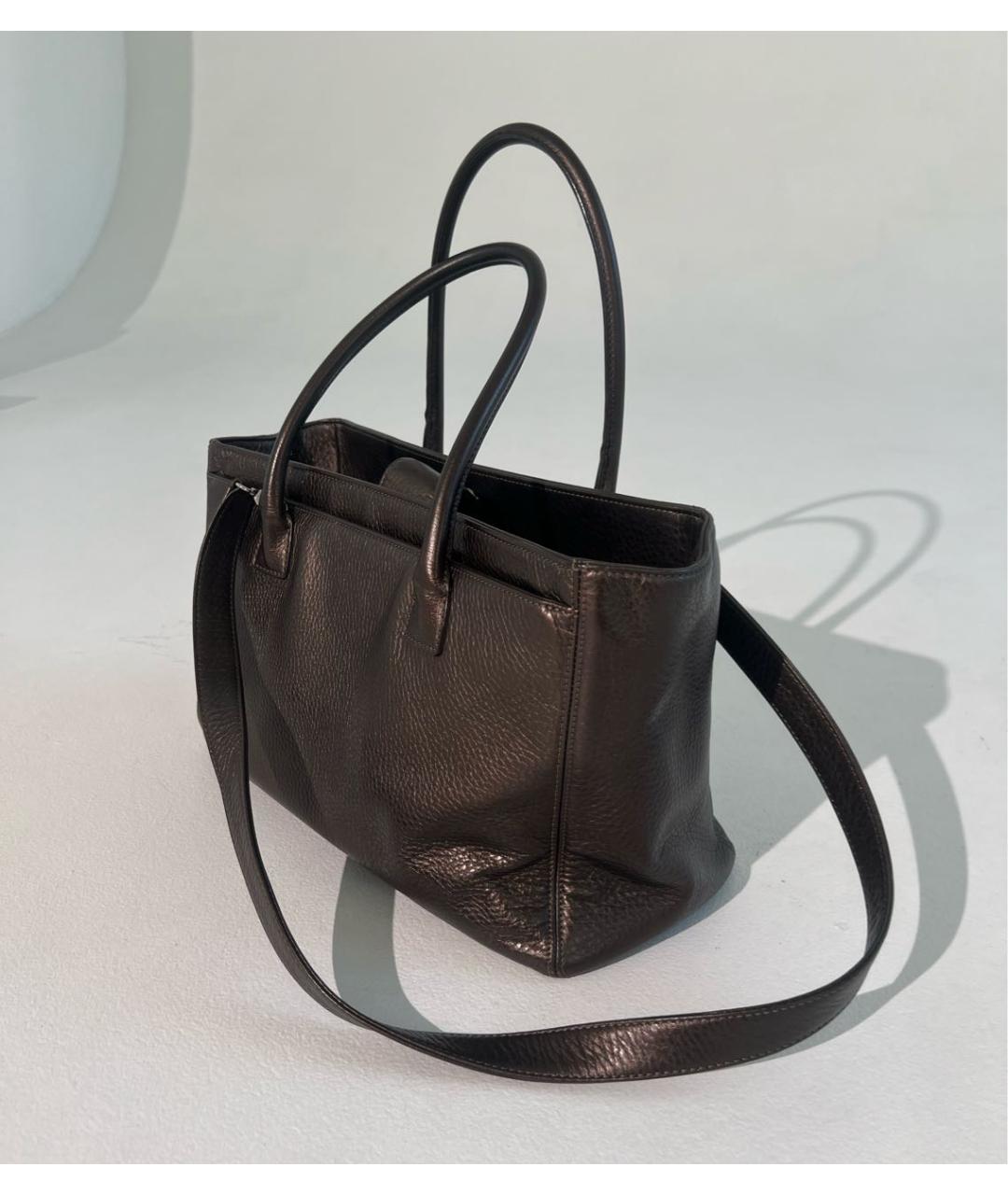 CHANEL Коричневая кожаная сумка тоут, фото 3