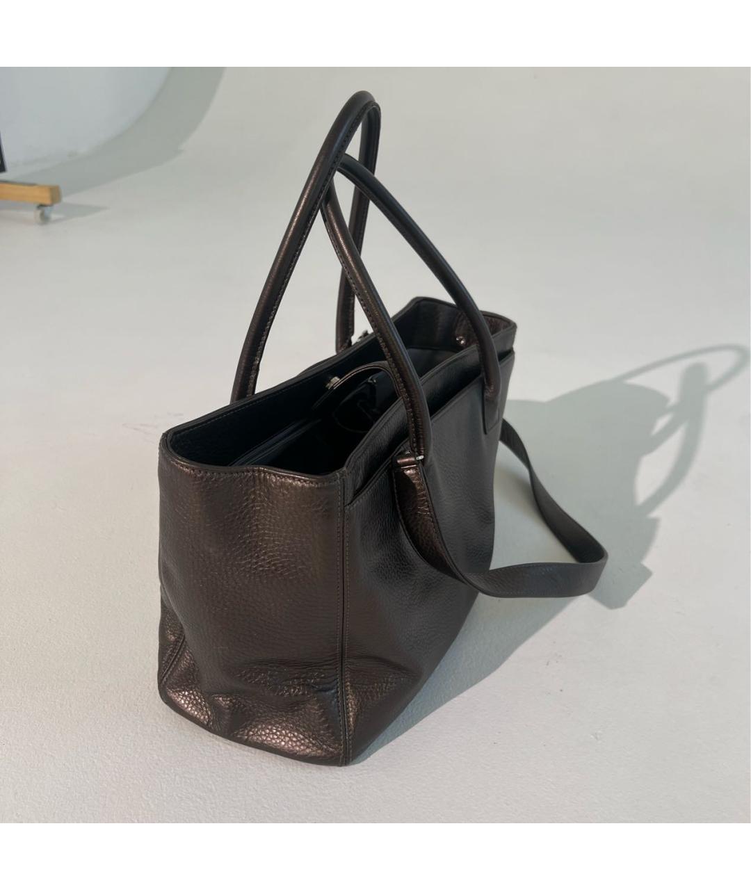 CHANEL Коричневая кожаная сумка тоут, фото 4