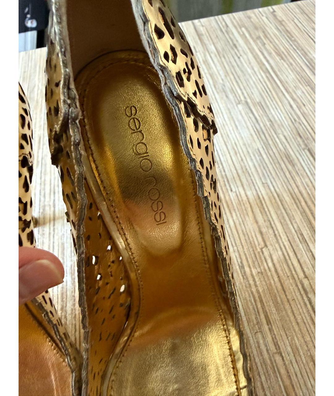 SERGIO ROSSI Золотые туфли, фото 6