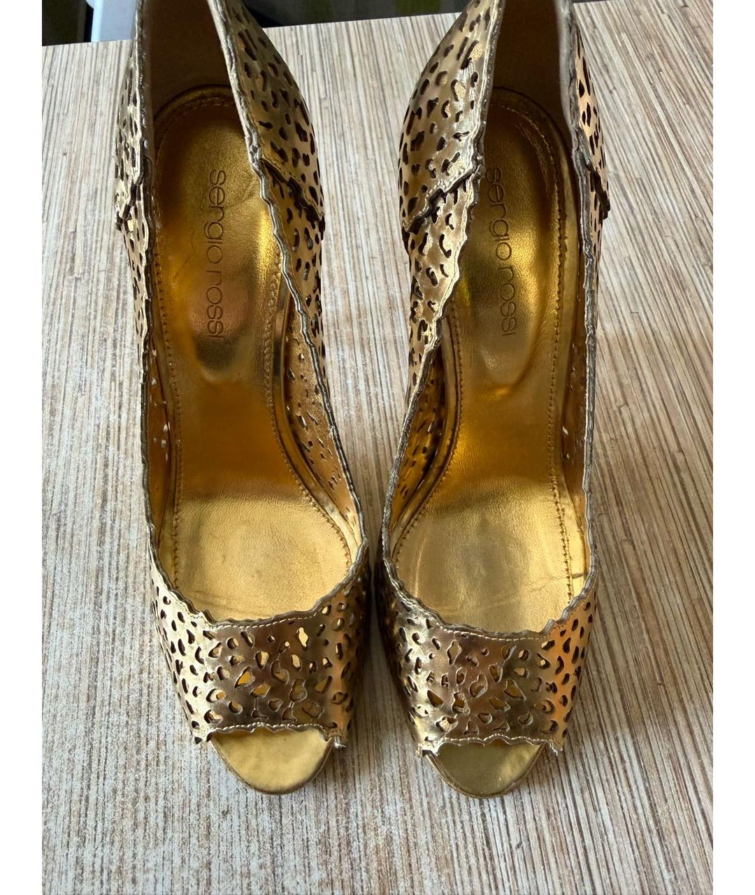 SERGIO ROSSI Золотые туфли, фото 2