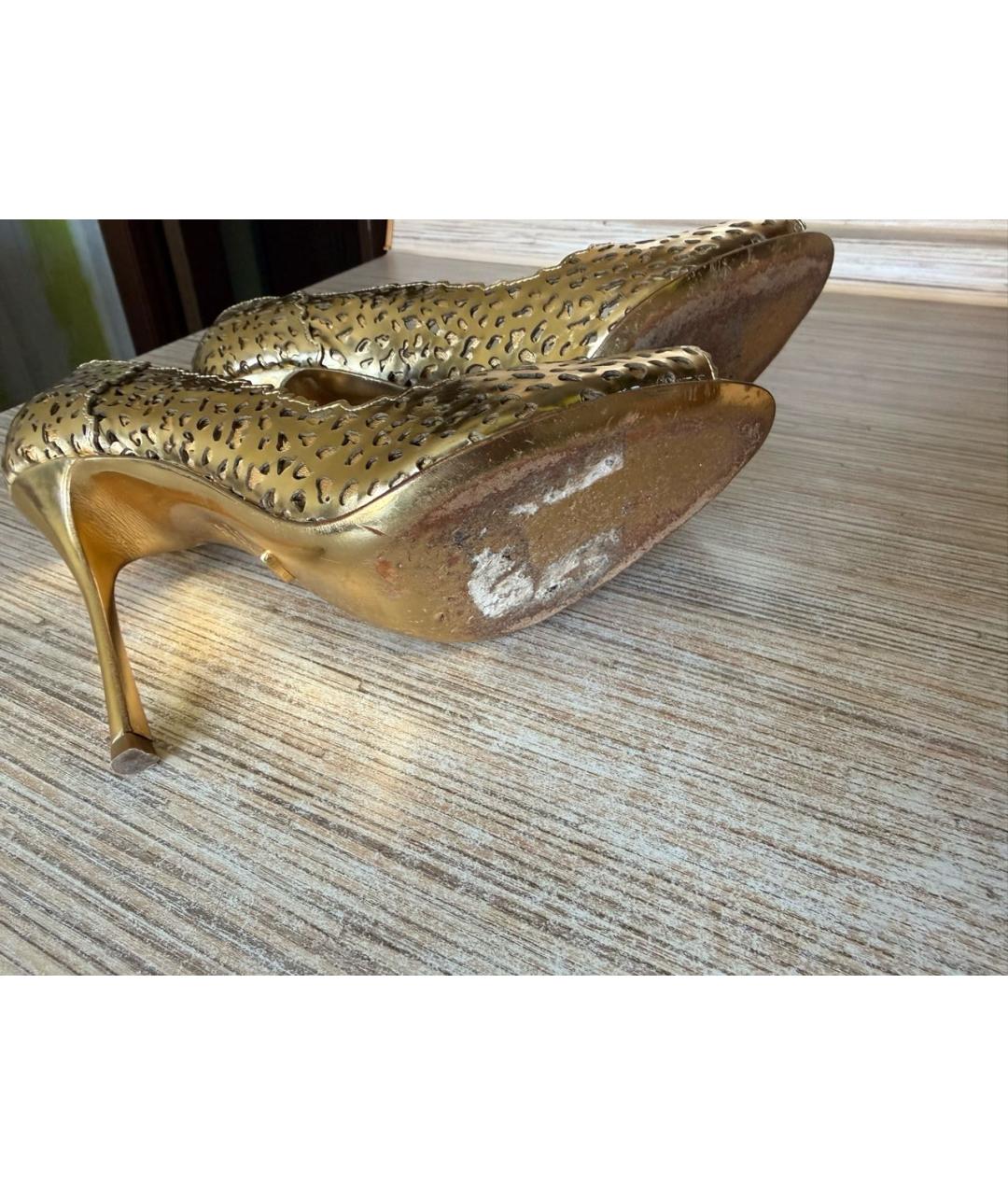 SERGIO ROSSI Золотые туфли, фото 5