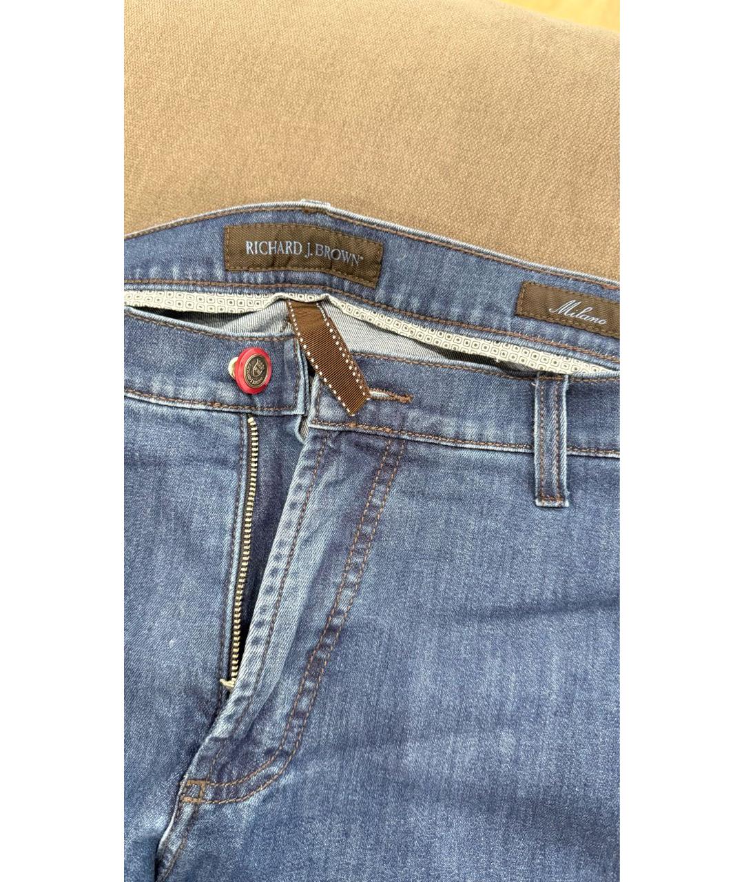 Richard Mille Синие хлопковые прямые джинсы, фото 3