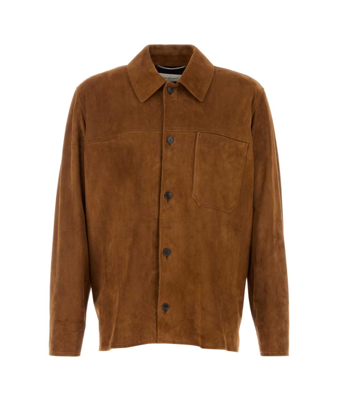 SAINT LAURENT Коричневая замшевая куртка, фото 1