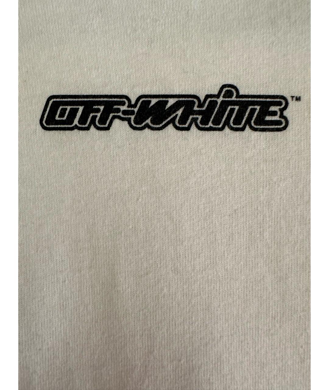 OFF-WHITE Белая хлопковая футболка, фото 4