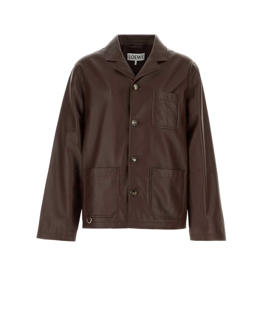 LOEWE Коричневая кожаная куртка, фото 1