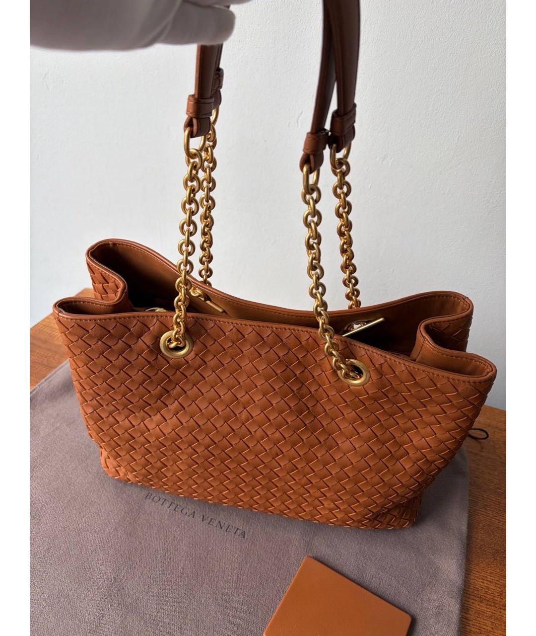BOTTEGA VENETA Коричневая кожаная сумка тоут, фото 5