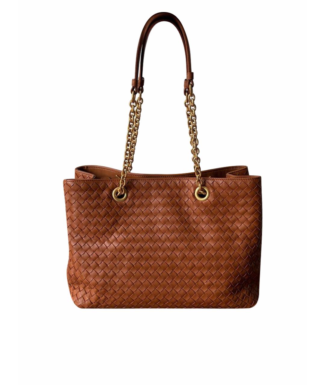 BOTTEGA VENETA Коричневая кожаная сумка тоут, фото 1