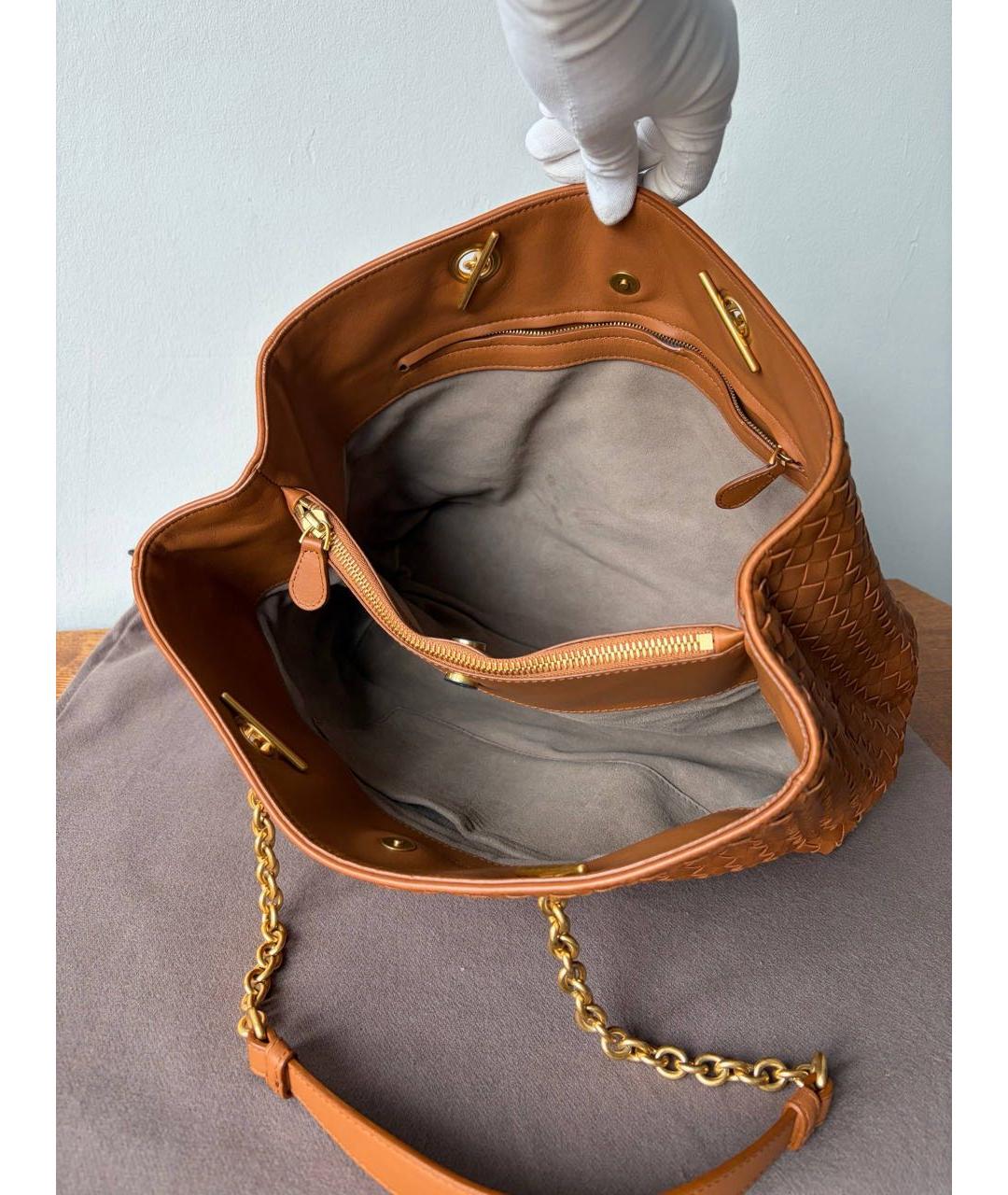 BOTTEGA VENETA Коричневая кожаная сумка тоут, фото 6