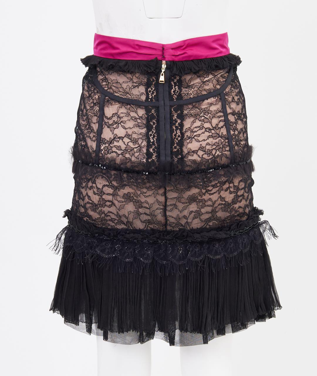 LOUIS VUITTON Черная полиамидовая юбка мини, фото 2