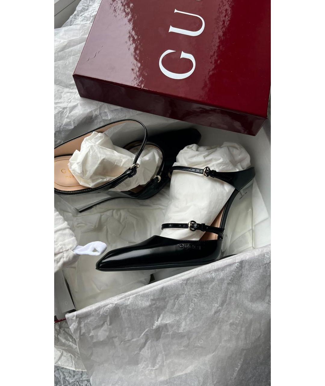 GUCCI Черные кожаные туфли, фото 7