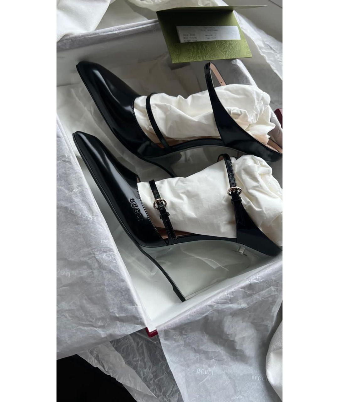 GUCCI Черные кожаные туфли, фото 8