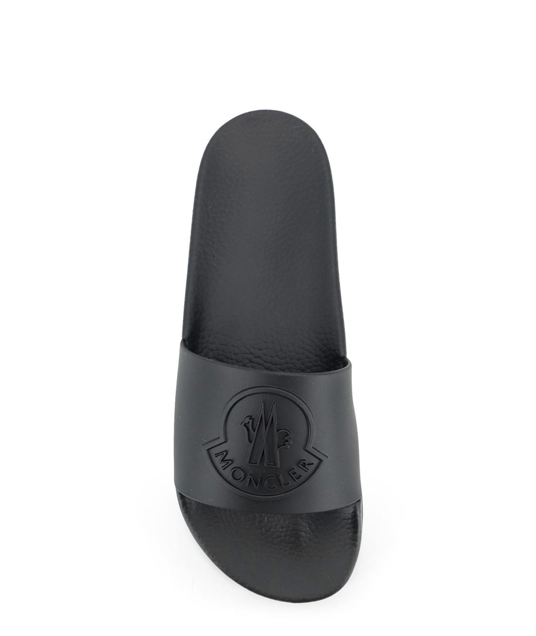 MONCLER Черные резиновые шлепанцы, фото 5