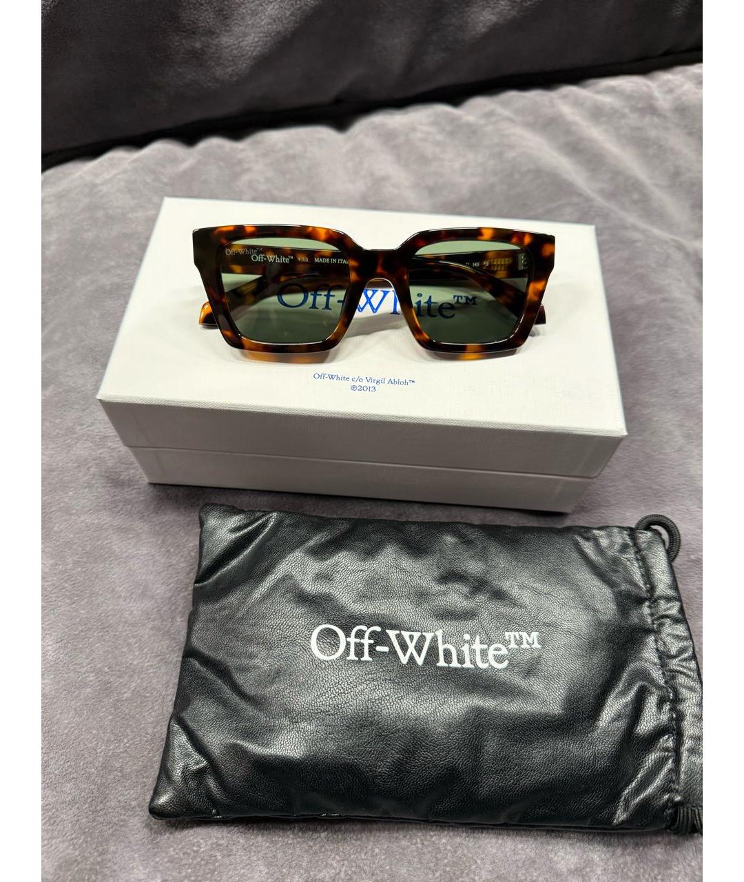 OFF-WHITE Коричневые солнцезащитные очки, фото 4