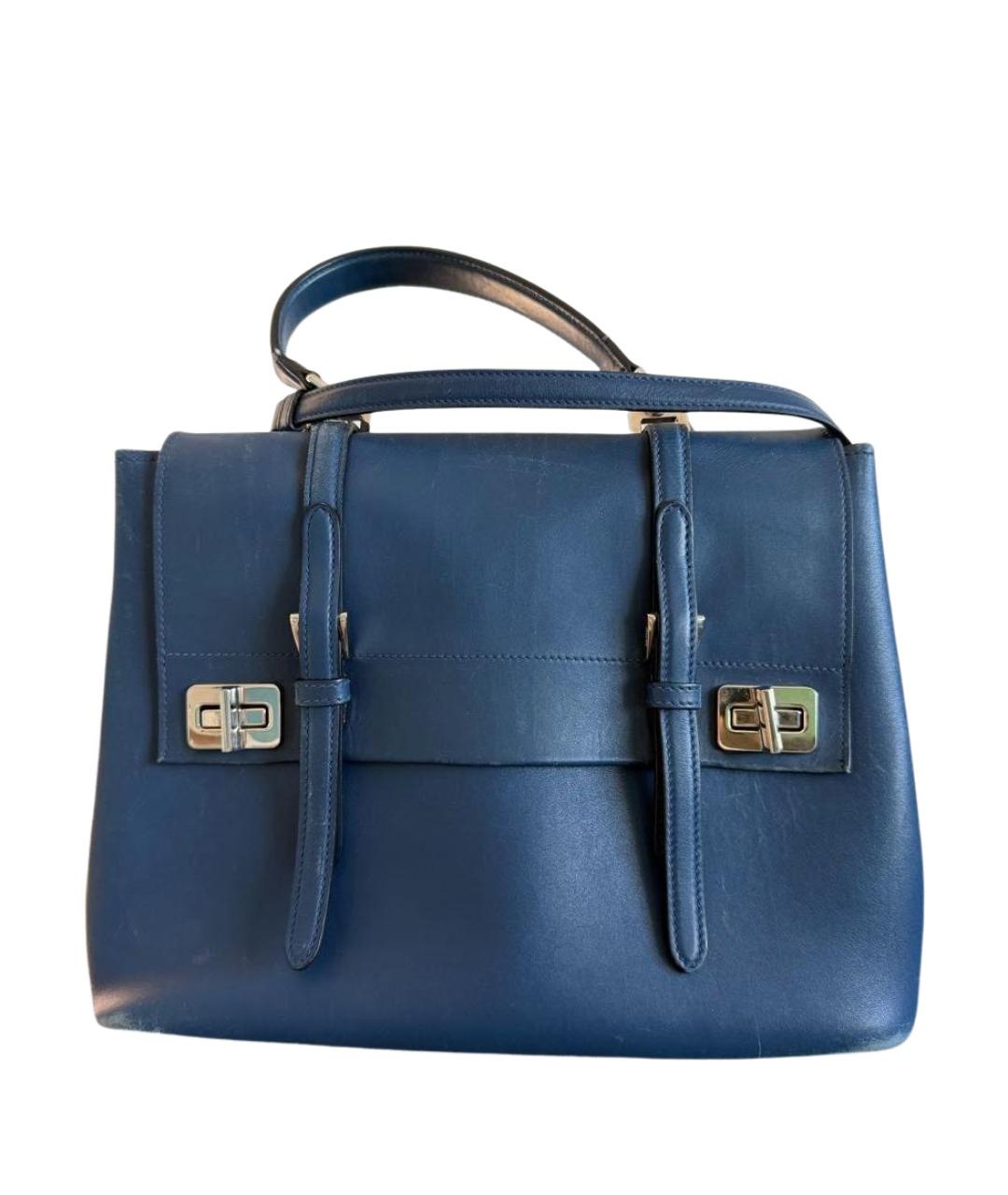 PRADA Синяя кожаная сумка тоут, фото 1