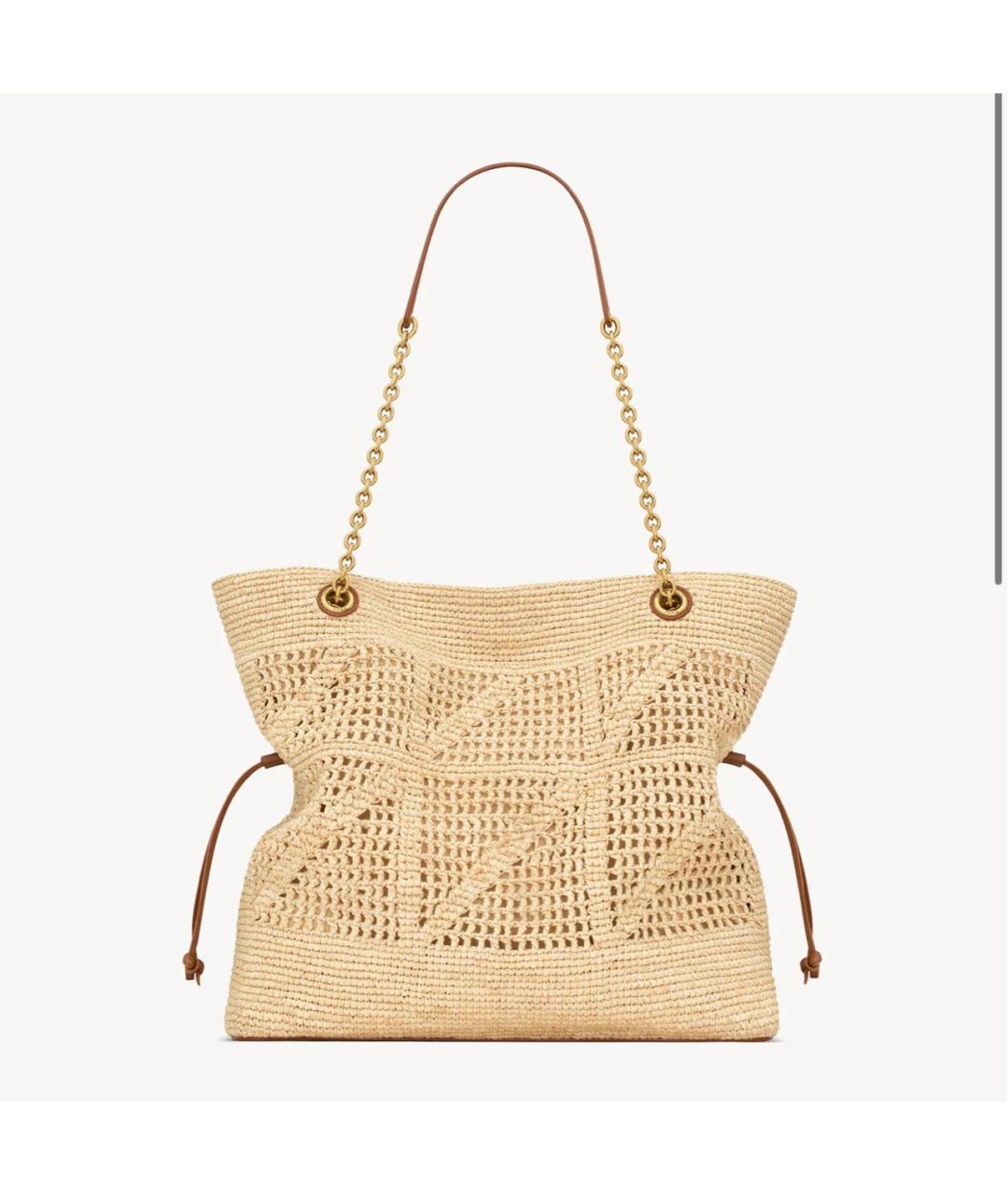 SAINT LAURENT Бежевая пляжная сумка, фото 2