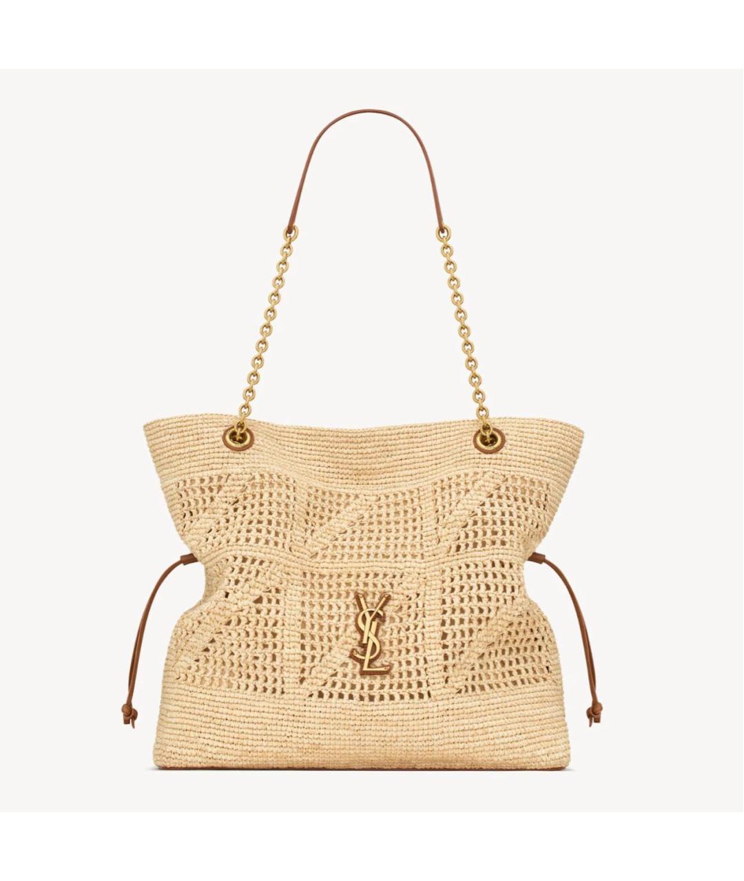 SAINT LAURENT Бежевая пляжная сумка, фото 5