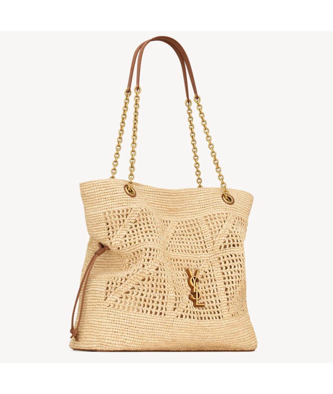 SAINT LAURENT Бежевая пляжная сумка, фото 3